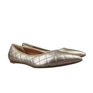 Bruno Magli Shoes Womens 37 Flats Ballet Quilted Metallic Leather Fashion Bianca